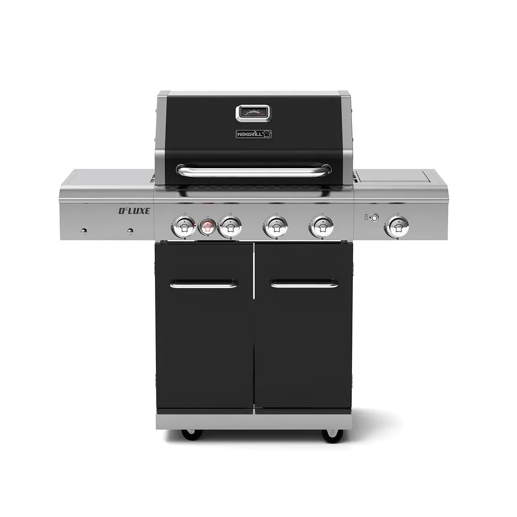 Nexgrill Gasgrill 4-Brenner Deluxe mit Grillrost Heckbrenner und Seitenbrenner